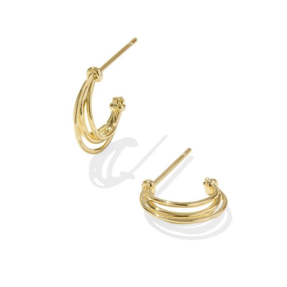 Elsie 0.5" Huggie Hoop Earrings - 14K Gold Over Brass